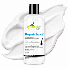 Ayumcure RepairLuxe Professional Repair Shampoo | Protein + Omega-9 Technology | DHT Blocker | Repairs Dry & Damaged Hair | Strengthens Hair Fibres, Reduces Breakage & Supports Healthy Hair Growth | With Fenugreek, Rosemary & Saw Palmetto | SLS Free