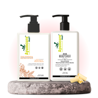 Body Care Combo: 1% Salicylic Acid Body Wash + 5% AHA Body Lotion | Men & Women