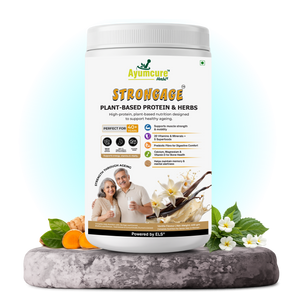 StrongAge Plant-Based Protein Powder for Men & Women 40+ | High Protein with 20 Vitamins & Minerals + 5 Superfoods | Supports Muscle Strength, Mobility, Bone Health, Energy & Healthy Ageing | Prebiotic Fibre | Vanilla Flavour | 400g