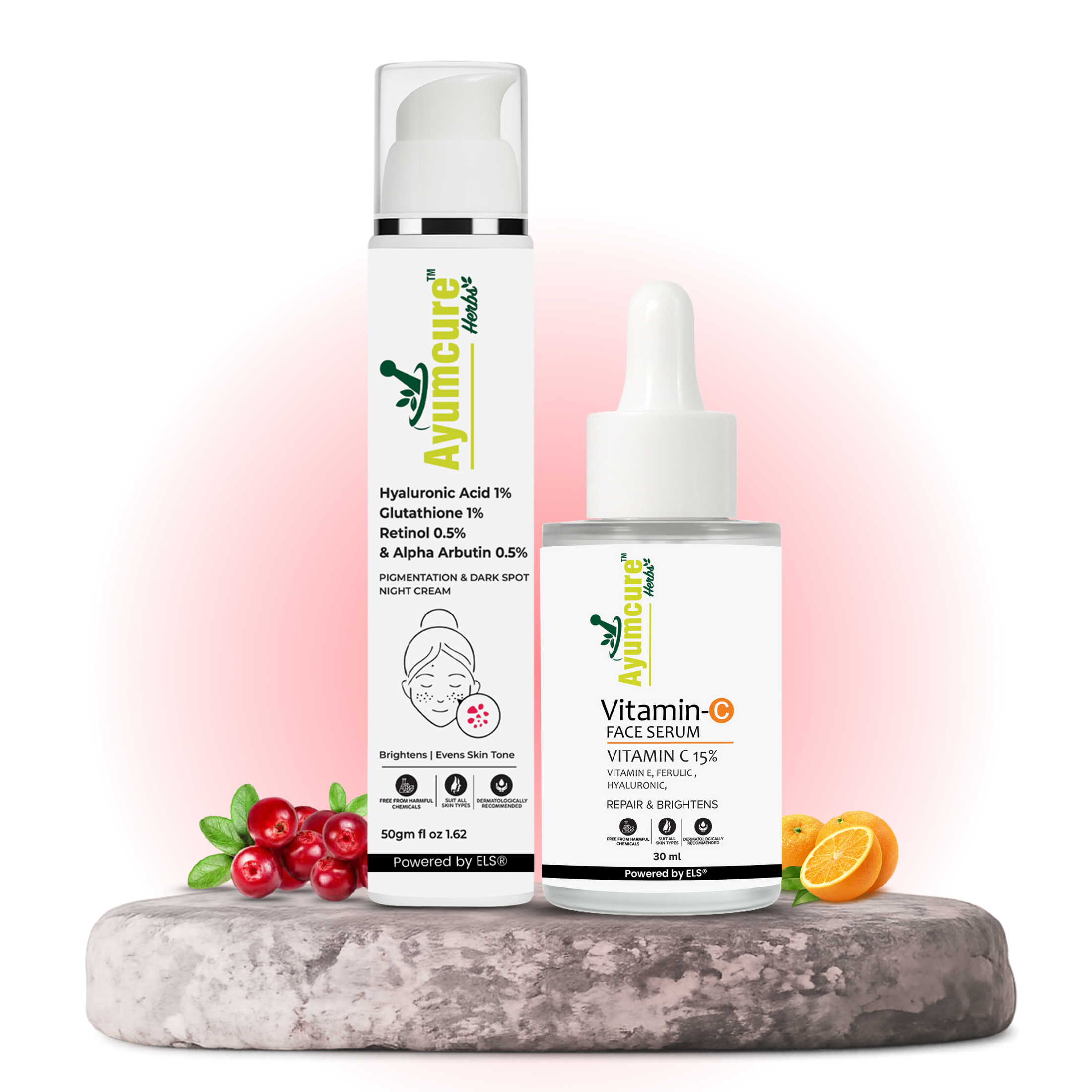 The Glow AM+PM Duo — Vitamin C Serum + Retinol Night Cream | 24-Hour Brightening Routine | Unisex