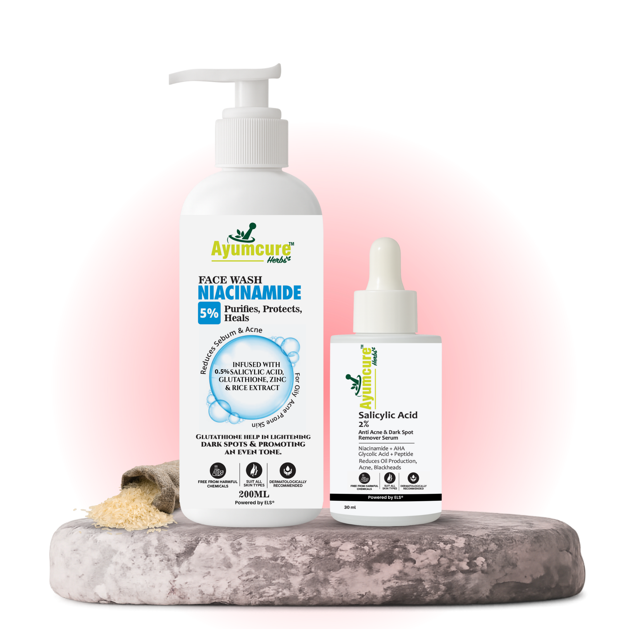 The Acne Clear Duo — 5% Niacinamide Face Wash + 2% Salicylic Acid Serum | Men & Women