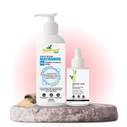 The Acne Clear Duo — 5% Niacinamide Face Wash + 2% Salicylic Acid Serum | Men & Women