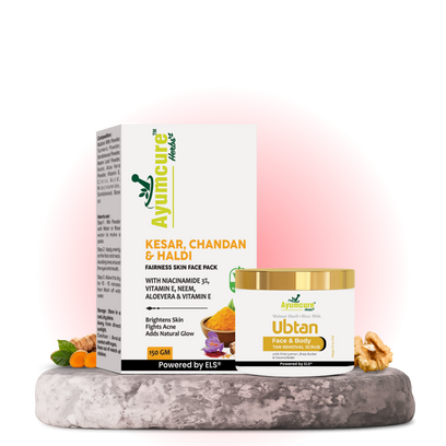 The Ubtan Glow Duo — Ubtan Tan Removal Scrub + Radiance Face Pack | Kesar & Chandan | Unisex