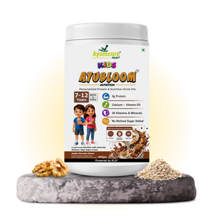 Kids AYUBLOOM Nutrition Drink Powder |  Complete Daily Nutrition for Boys & Girls 7-12 Years