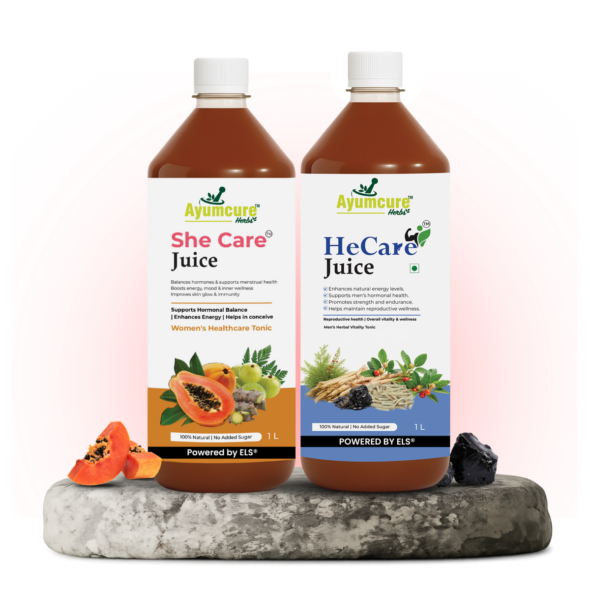 HeCare + SheCare Ayurvedic Couple Wellness Juice Combo | Men & Women