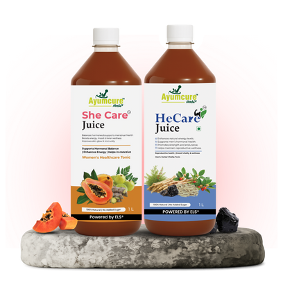 HeCare + SheCare Ayurvedic Couple Wellness Juice Combo | Men & Women