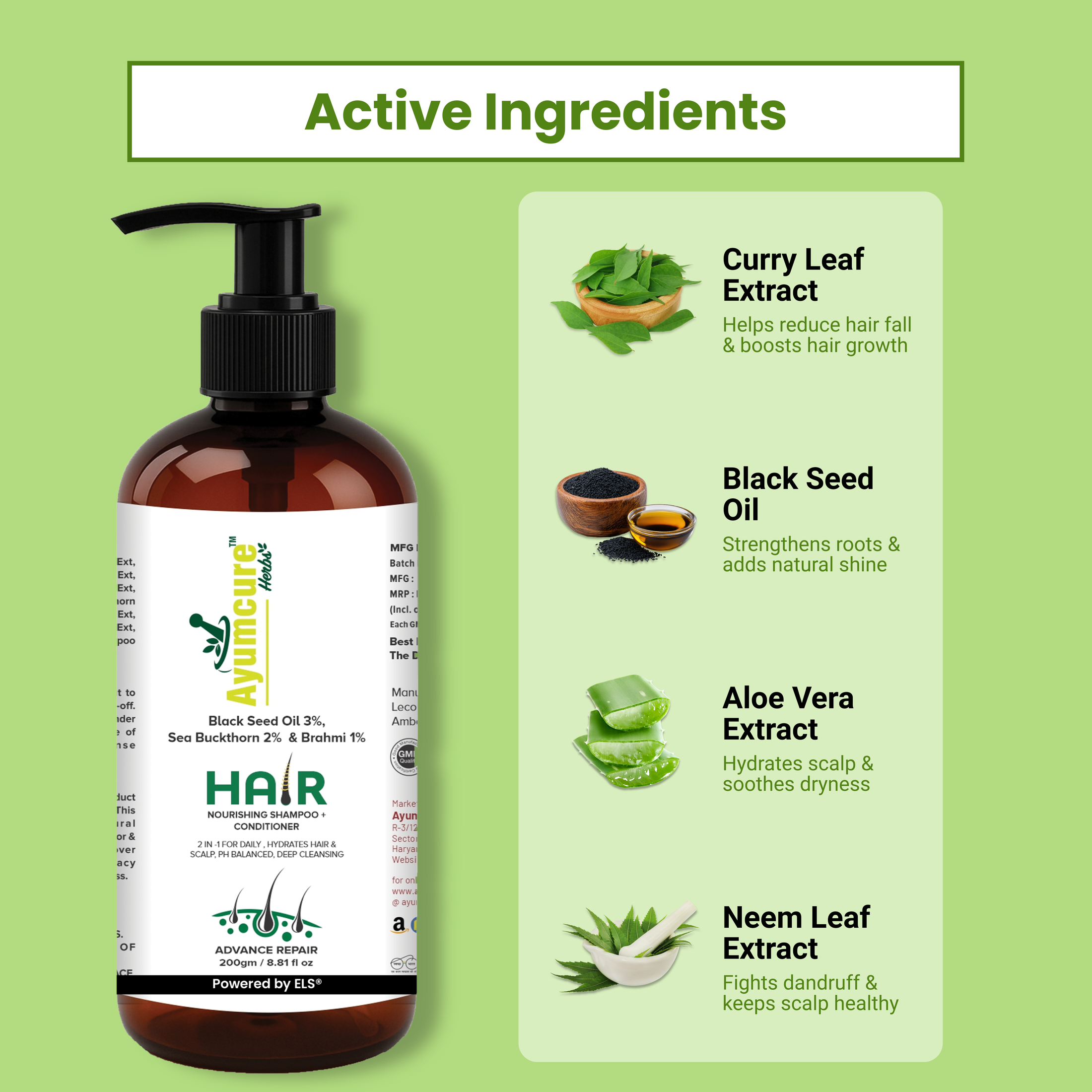 3% Black Seeds Oil + 2% Sea Buckthorn Shampoo + Conditioner | Hair Growth | Unisex