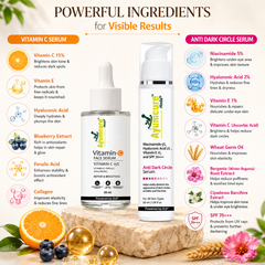 The Bright Face Duo — Anti-Dark Circle Serum + Vitamin C Face Serum | Men & Women