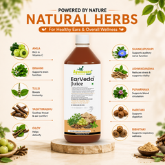 Ayumcure EarVeda Juice – Ayurvedic Ear Wellness Juice with | Supports Healthy Hearing, Ear Nerve Function & Circulation | Natural Herbs, No Added Sugar | 1L