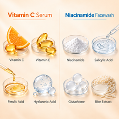 Ayumcure Niacinamide Face Wash 5% + Vitamin C 15% Face Serum Combo for Men & Women