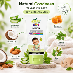 Ayumcure Herbs Kids 24-Hour Moisture Lotion | Sulphate, Paraben & Silicone Free | Ayurvedic with Aloe Vera, Kokum Butter & Almond Oil | Lightweight Daily Moisturiser | 100ml