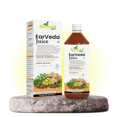 Ayumcure EarVeda Juice – Ayurvedic Ear Wellness Juice with | Supports Healthy Hearing, Ear Nerve Function & Circulation | Natural Herbs, No Added Sugar | 1L - Alternate View