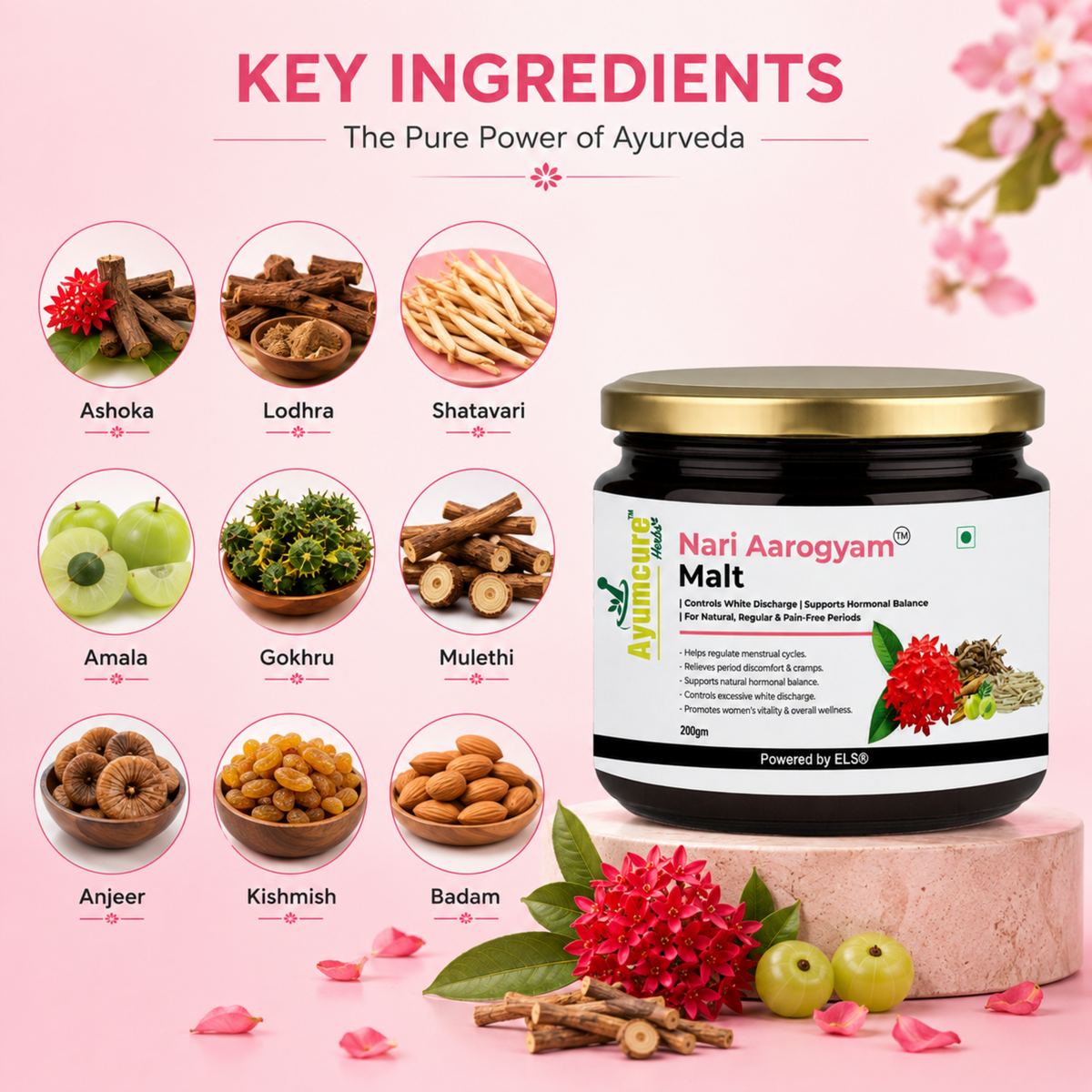 Nari Aarogyam Malt | White Discharge (Leukorrhea) & PCOS Support | Only For Women