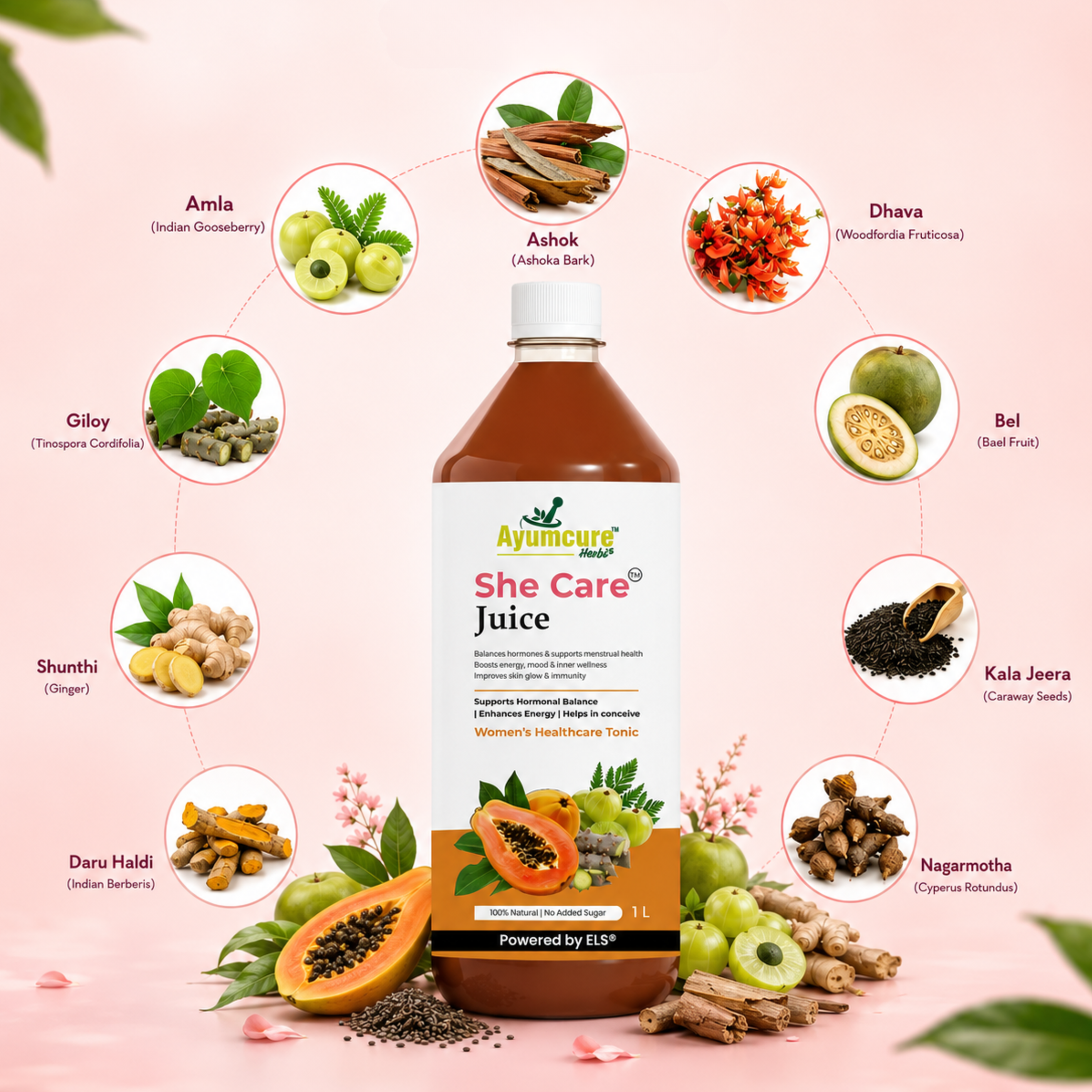She Care Ayurvedic Juice | PCOS, PCOD & Period Pain Relief | Only For Women