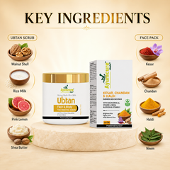 The Ubtan Glow Duo — Ubtan Tan Removal Scrub + Radiance Face Pack | Kesar & Chandan | Unisex