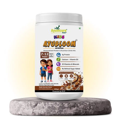 Kids AYUBLOOM Nutrition Drink Powder |  Complete Daily Nutrition for Boys & Girls 7-12 Years - Alternate View