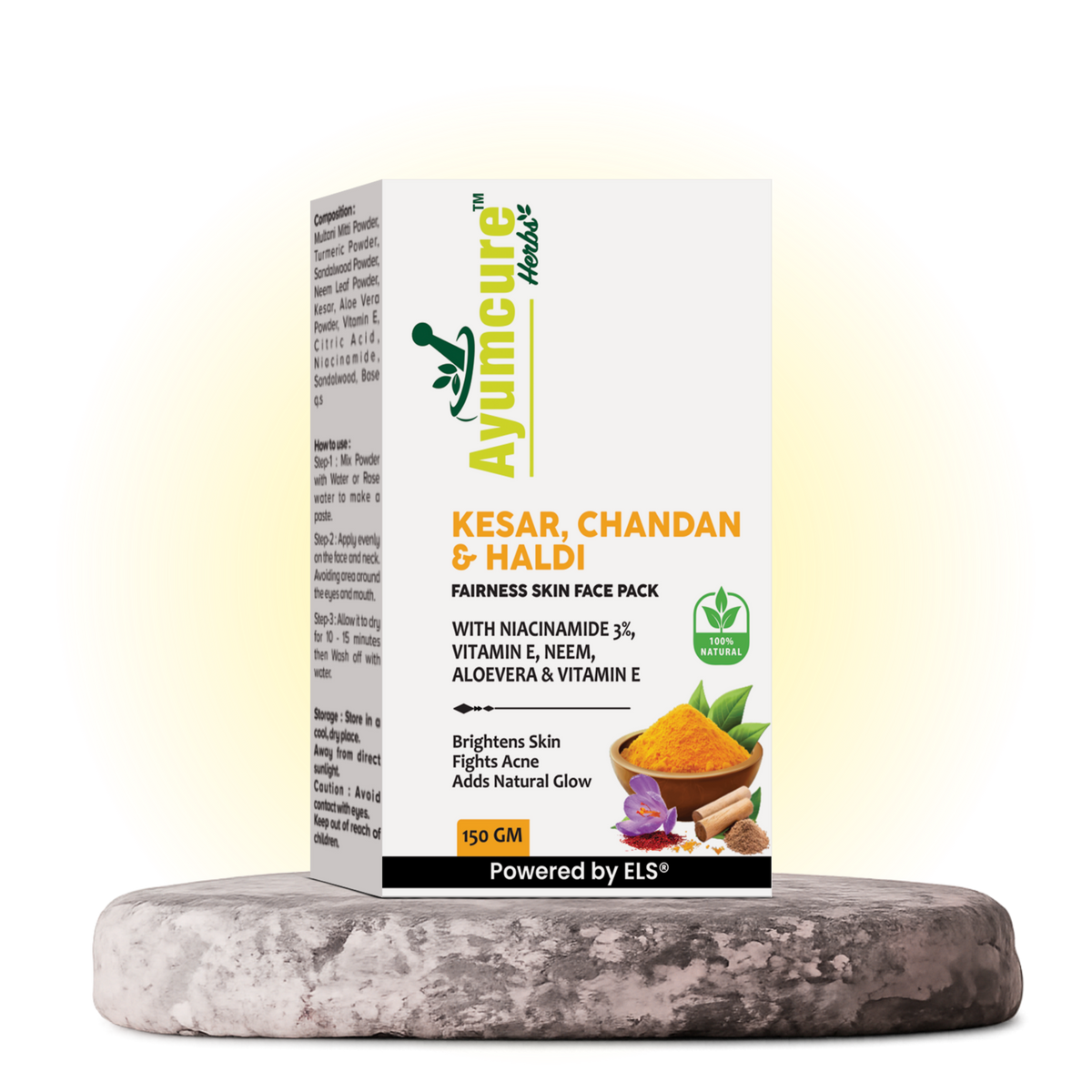 Radiance Face Pack | Kesar, Chandan & Haldi + 3% Niacinamide | Men & Women