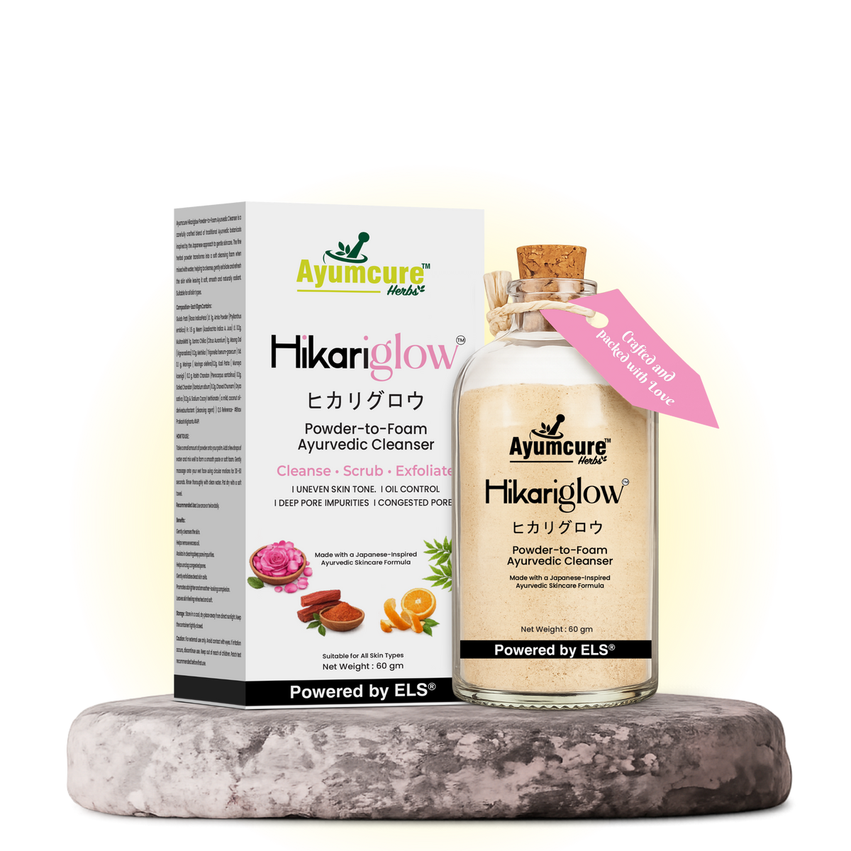 Ayumcure Hikariglow Powder-to-Foam Ayurvedic Cleanser, 60g