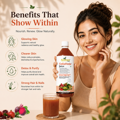 CollaVeda Juice | Korean Glass Skin Formula | 100% Herbal | Natural Collagen Support | Skin Glow & Radiance | For Men & Women | 1 Litre