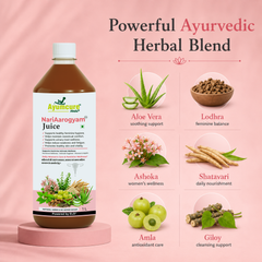 NariAarogyam Juice | Supports White Discharge (Leucorrhoea/Lukoria) Care, Feminine Hygiene & Vaginal Health |  No Added Sugar | 1 Litre