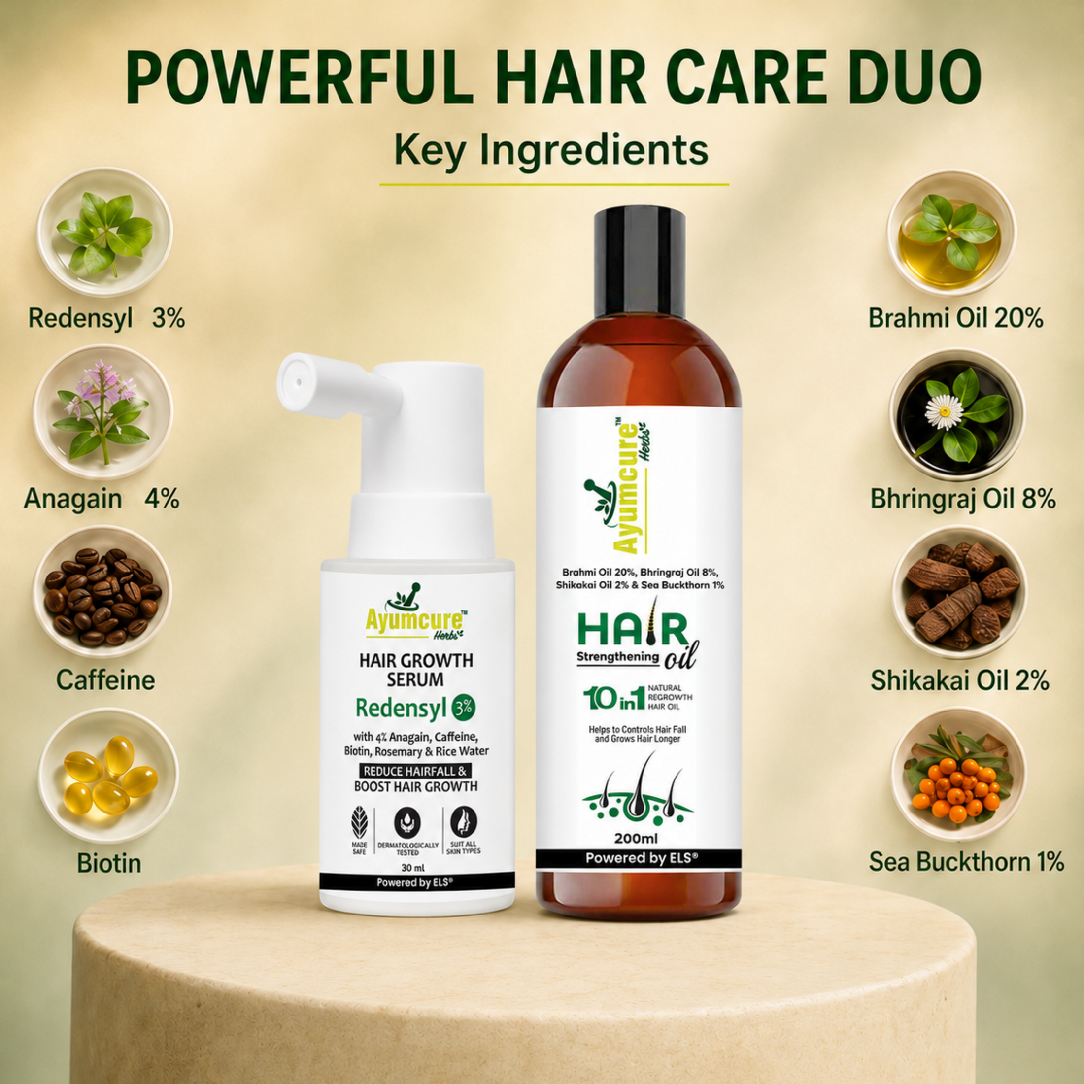 The Hair Fall Stop Duo — Hair Oil + Hair Growth Serum | Men & Women