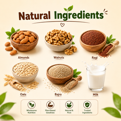 Kids AYUBLOOM Nutrition Drink Powder |  Complete Daily Nutrition for Boys & Girls 7-12 Years