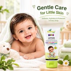 Ayumcure Herbs Kids 24-Hour Moisture Lotion | Sulphate, Paraben & Silicone Free | Ayurvedic with Aloe Vera, Kokum Butter & Almond Oil | Lightweight Daily Moisturiser | 100ml