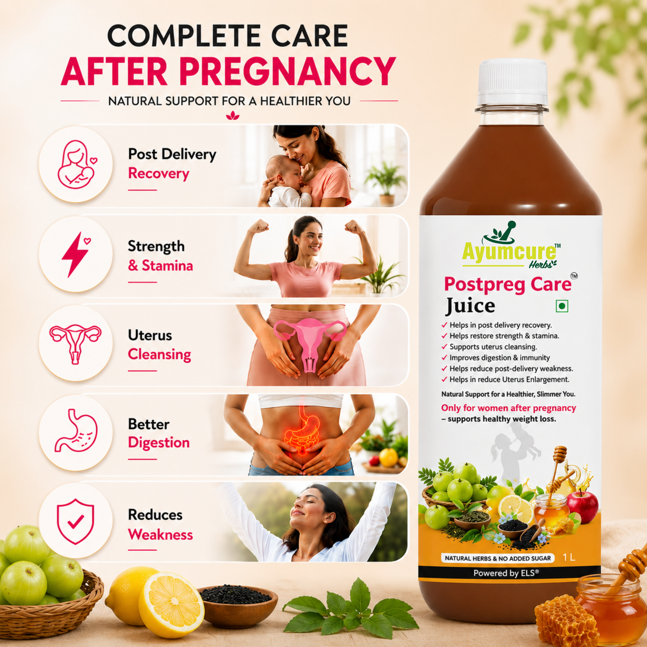 Postpreg Care Juice | Post-Pregnancy Recovery & Belly Fat Reduction | Only For Women