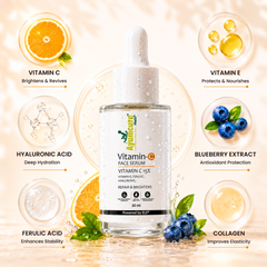 Vitamin C Face Serum | Ferulic Acid, Hyaluronic Acid & Vit E | Anti-Aging | Unisex
