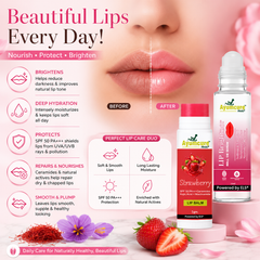 The Complete Lip Duo — SPF 50 Lip Balm + Saffron Lip Brightener Roll-On