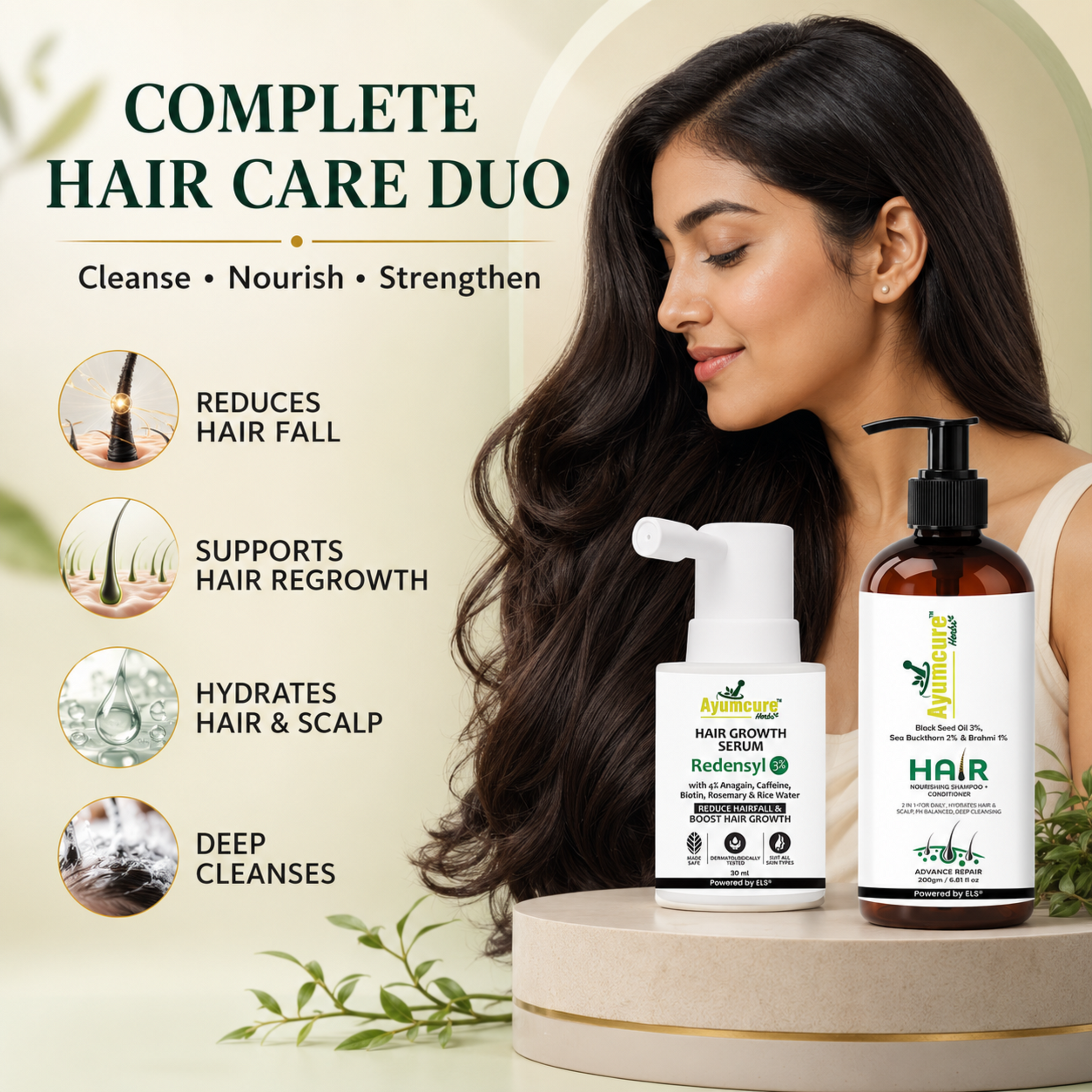 The Wash + Grow Duo — Black Seeds Oil Shampoo + Hair Growth Serum | Men & Women