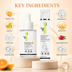 The Glow AM+PM Duo — Vitamin C Serum + Retinol Night Cream | 24-Hour Brightening Routine | Unisex
