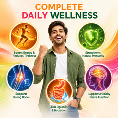 AYUVITAD-B12 Juice | Vitamin D3 & Vitamin B12 Support Formula | With Amla, Aloe Vera, Beetroot, Carrot, Mushroom, Flaxseed, Orange & Pomegranate | Supports Energy, Immunity, Bone Strength, Calcium Absorption & Nerve Health | No Added Sugar | 1 Litre