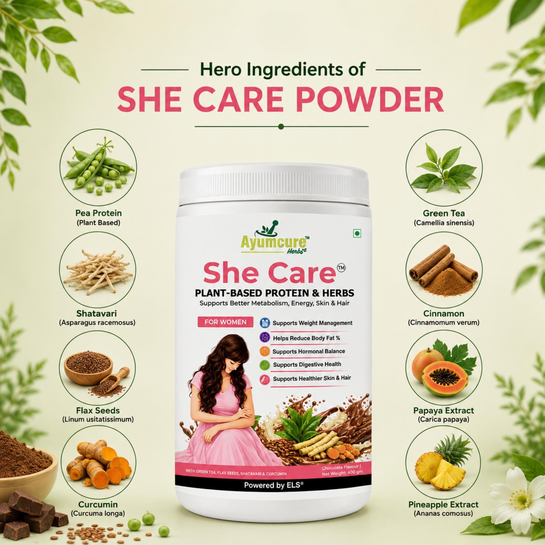 His & Her Wellness Combo | She Care Juice 1 L + HeCare Juice 1 L + Women’s Plant-Based Protein Powder 400 g, Chocolate Flavour |