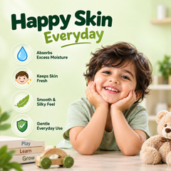 Ayumcure Herbs Kids Powder | Keeps Skin Fresh & Comfortable | Ayurvedic with Rice Starch, Neem & Vetiver | Absorbs Excess Moisture | 100gm