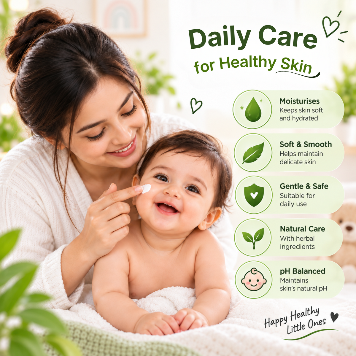 Ayumcure Herbs Kids 24-Hour Moisture Lotion | Sulphate, Paraben & Silicone Free | Ayurvedic with Aloe Vera, Kokum Butter & Almond Oil | Lightweight Daily Moisturiser | 100ml