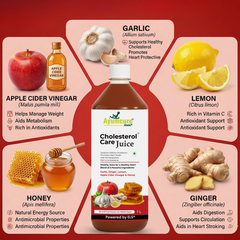 Cholesterol Care Juice Pack of 2 | Garlic, Ginger, ACV & Honey | Men & Women
