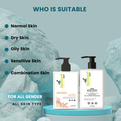 Body Care Combo: 1% Salicylic Acid Body Wash + 5% AHA Body Lotion | Men & Women