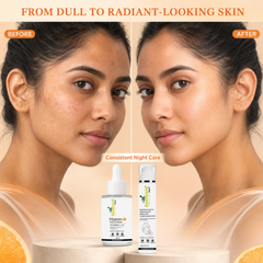 The Glow AM+PM Duo — Vitamin C Serum + Retinol Night Cream | 24-Hour Brightening Routine | Unisex