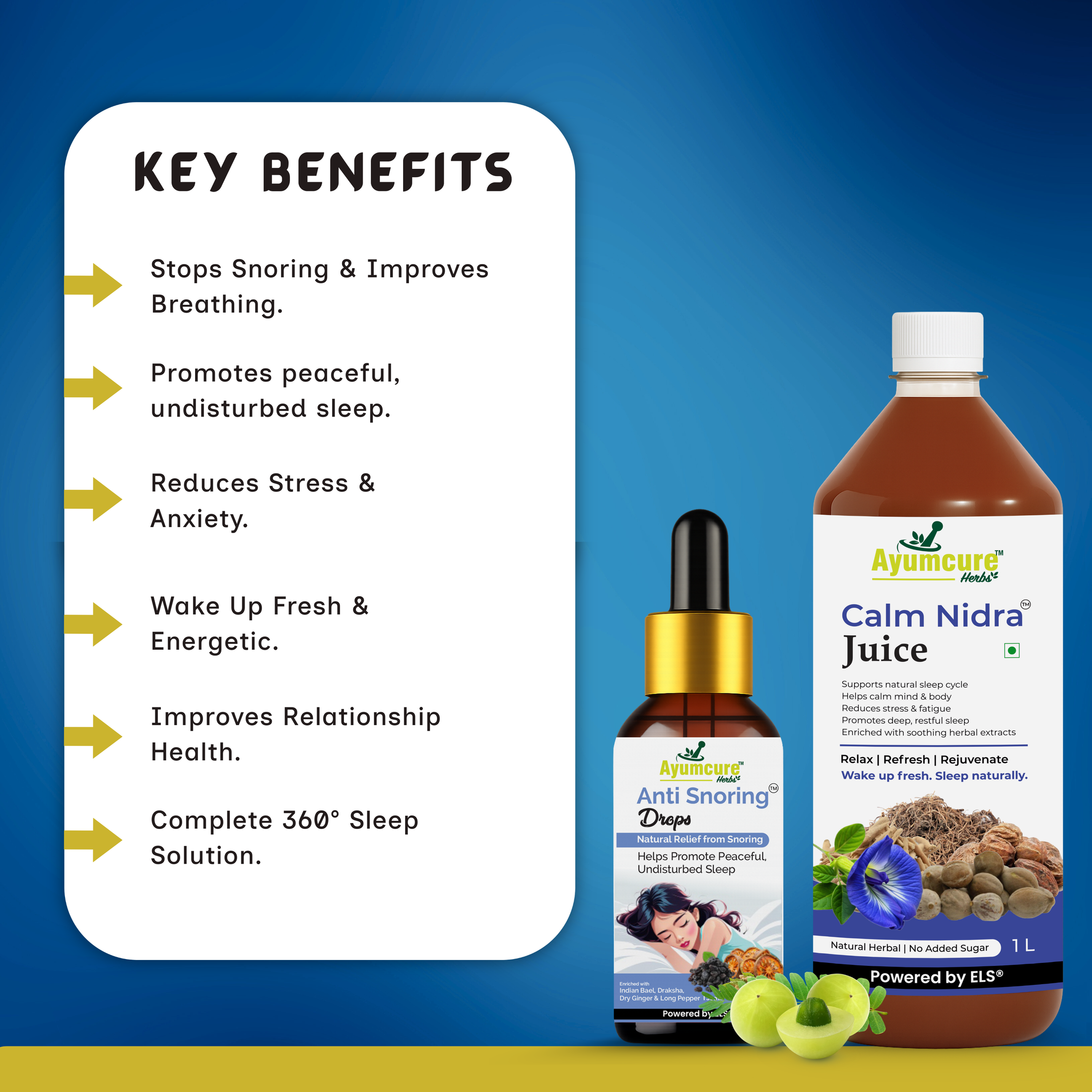 Calm Nidra Juice + Anti-Snoring Drops Combo | Deep Sleep & Snoring Relief | Unisex