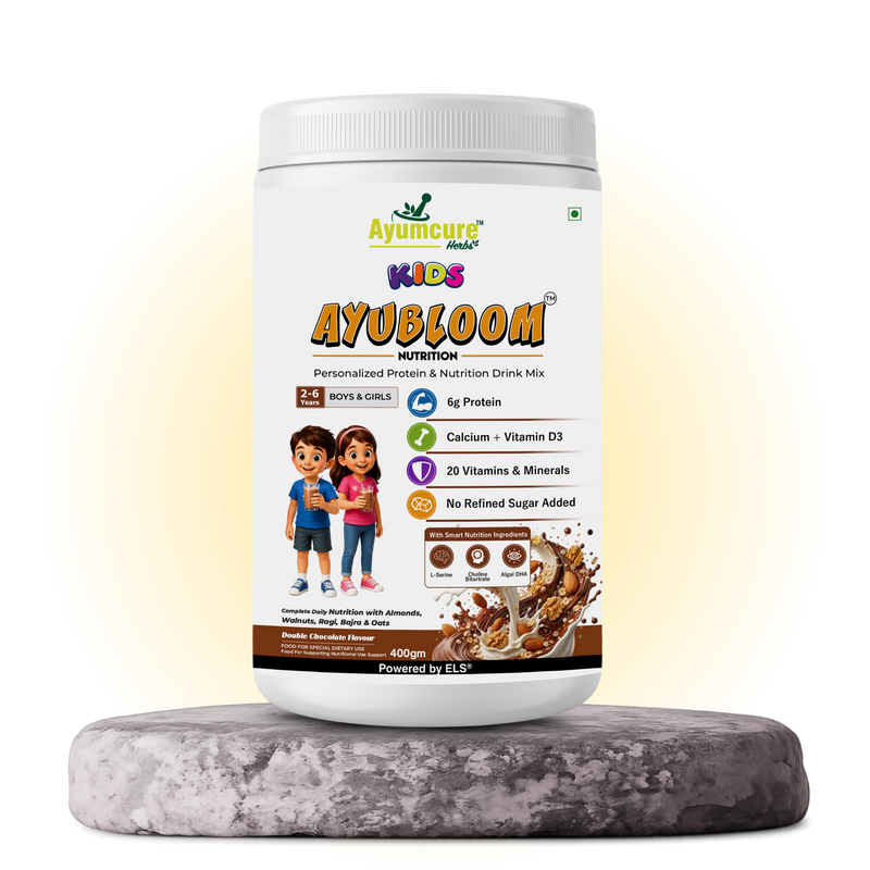 Kids AYUBLOOM Nutrition Drink Powder |  Complete Daily Nutrition for Boys & Girls 2-6 Years - Alternate View