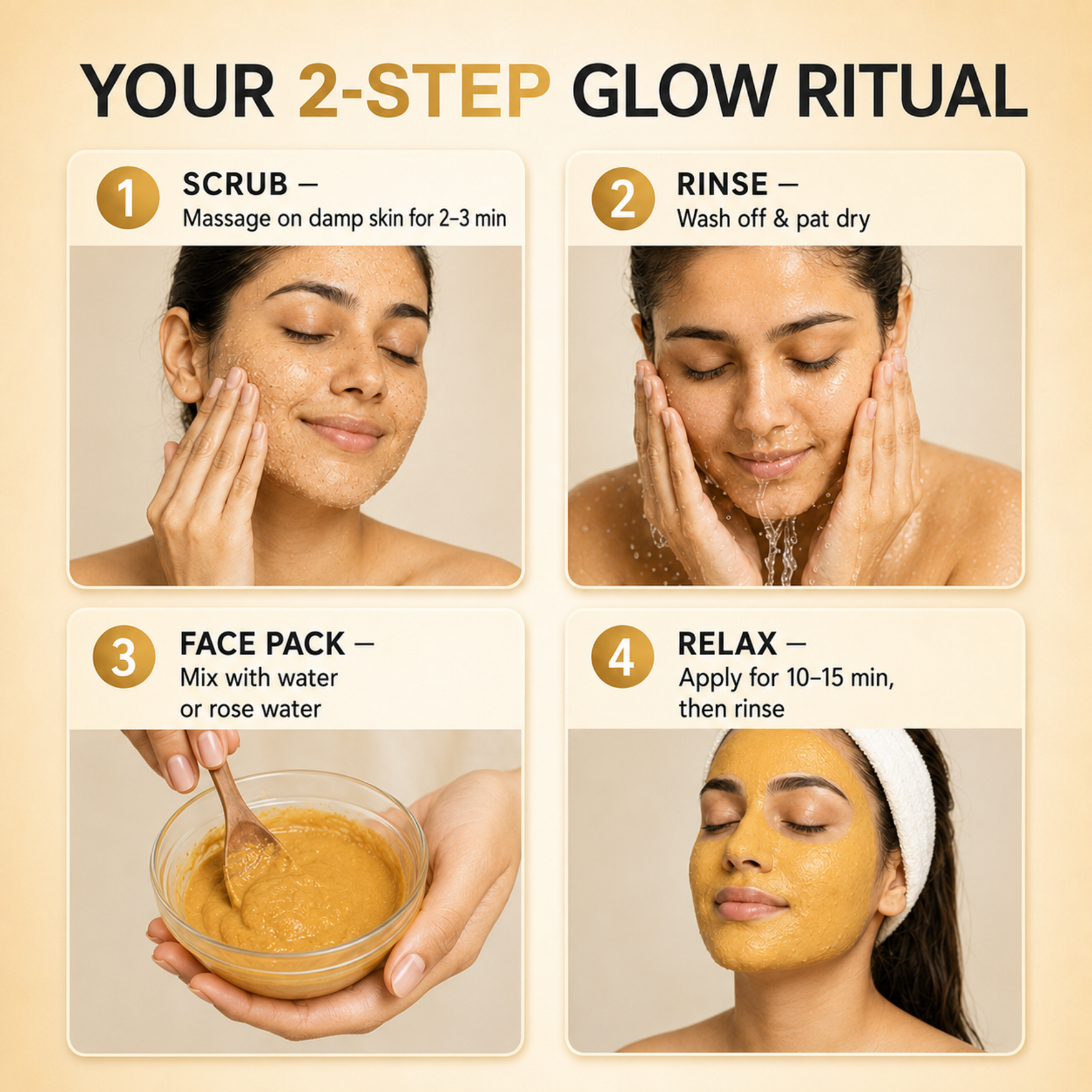 The Ubtan Glow Duo — Ubtan Tan Removal Scrub + Radiance Face Pack | Kesar & Chandan | Unisex