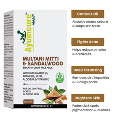 Instant Glow Combo: Multani Mitti + Rose Water + Vitamin C Serum | Men & Women
