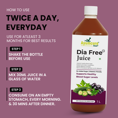 Dia Free Ayurvedic Juice Pack of 2 | Amla, Karela, Jamun & Tulsi | Men & Women