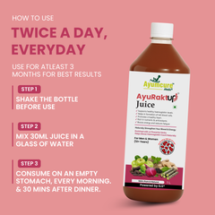 Ayumcure AyuRaktUp Juice | Ayurvedic Blood Health & Iron Support Tonic with 17+ Herbs | Supports Healthy Hemoglobin Levels, RBC Formation & Energy | Helps Reduce Fatigue | 100% Natural | For Men & Women | 1L