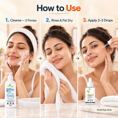 Ayumcure Niacinamide Face Wash 5% + Vitamin C 15% Face Serum Combo for Men & Women