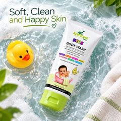 Ayumcure Herbs Kids Foaming Body Wash | Sulphate, Paraben & Silicone Free | Ayurvedic with Aloe Vera, Reetha & Shikakai | Soft Daily Cleanser for Delicate Skin | 100ml