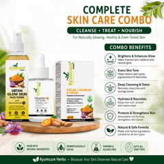Radiance Ritual Combo: Face Pack + Serum + Toner | 3% Niacinamide | Men & Women