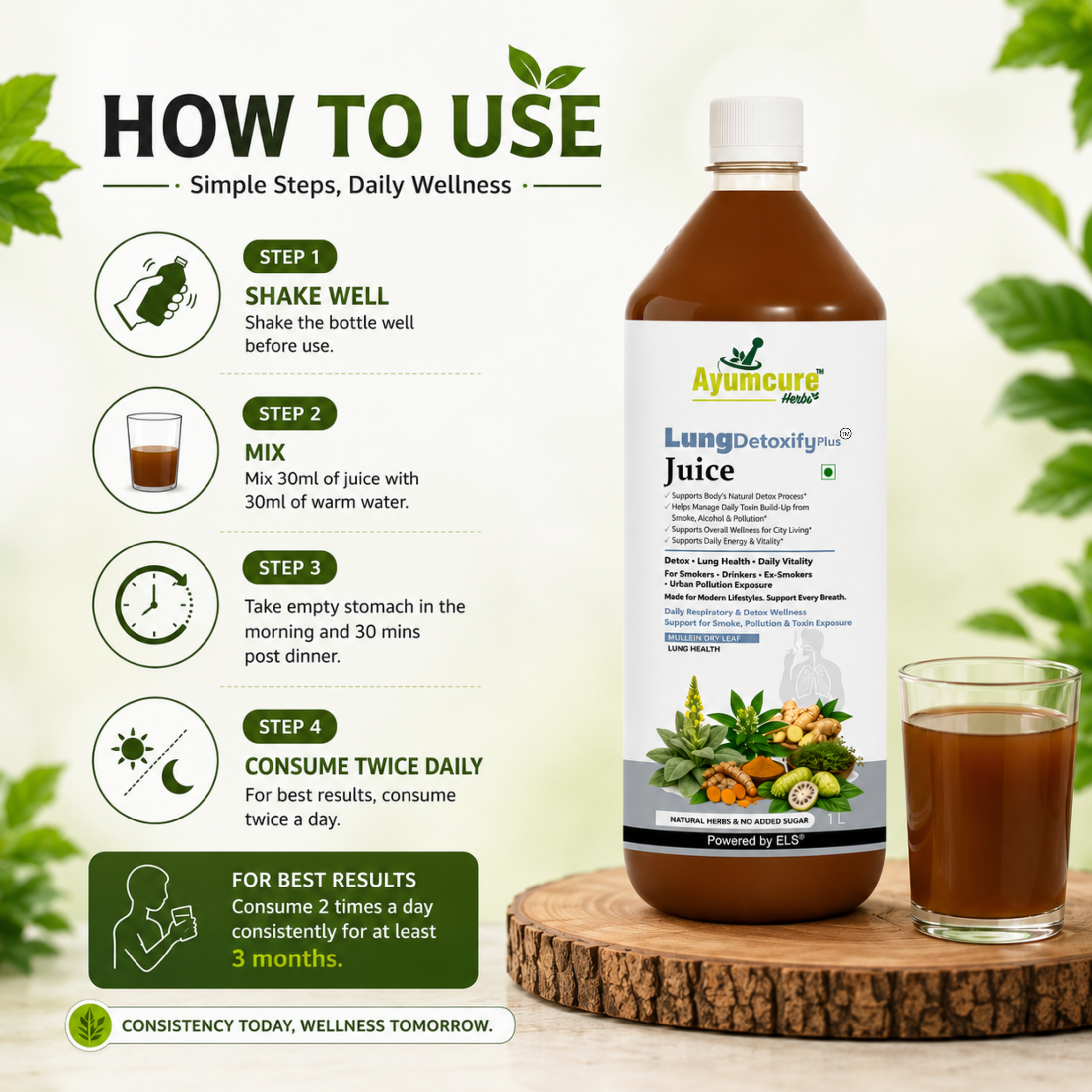 LungDetoxify Plus Juice | For Smokers, Drinkers, Ex-Smokers & Urban Pollution Exposure | No Added Sugar |