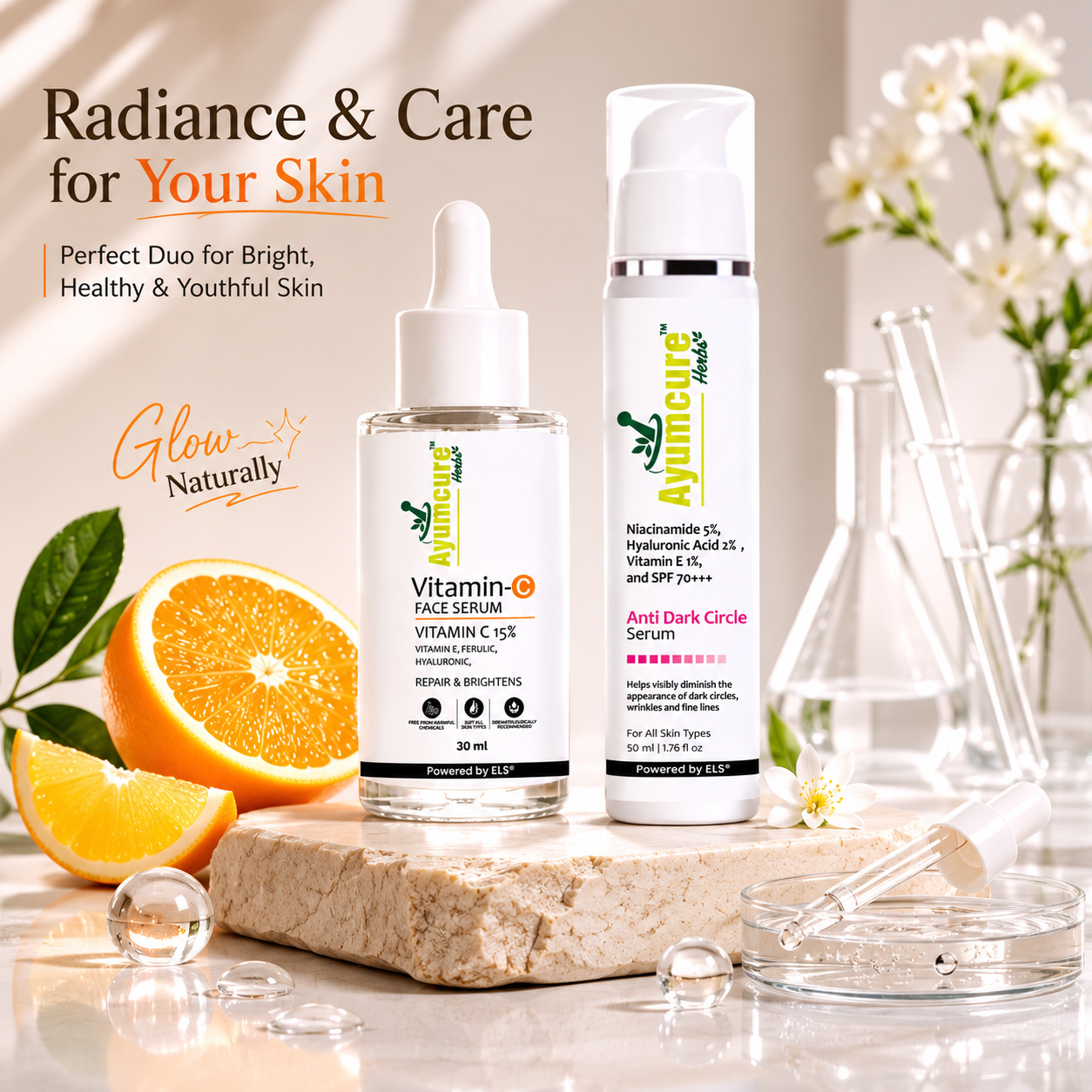 The Bright Face Duo — Anti-Dark Circle Serum + Vitamin C Face Serum | Men & Women